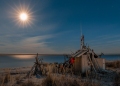 Moonrise at the beach shack